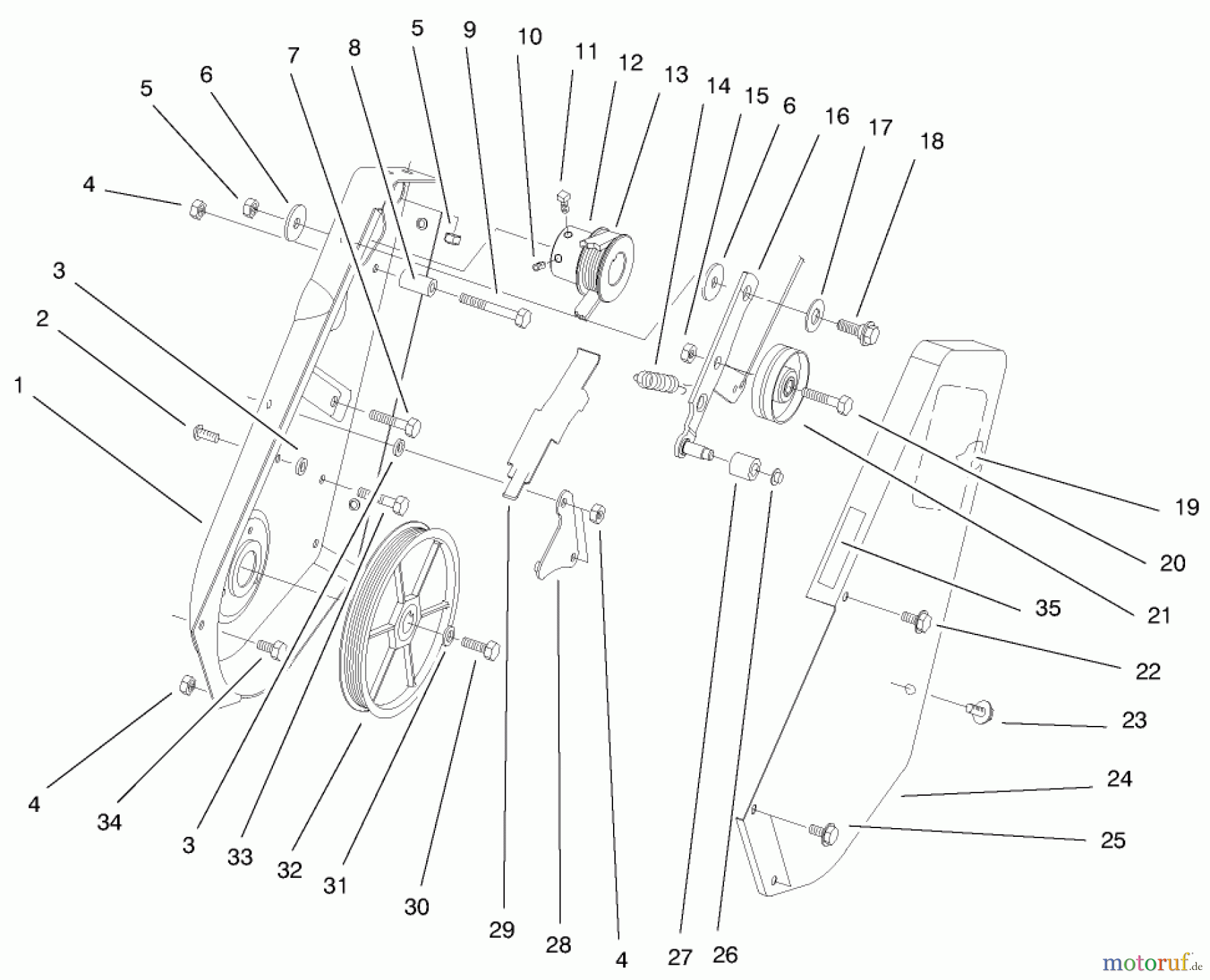  Toro Neu Snow Blowers/Snow Throwers Seite 1 38412 (2400) - Toro CCR 2400 Snowthrower, 1999 (9900001-9999999) SIDE PLATE AND IDLER ASSEMBLY