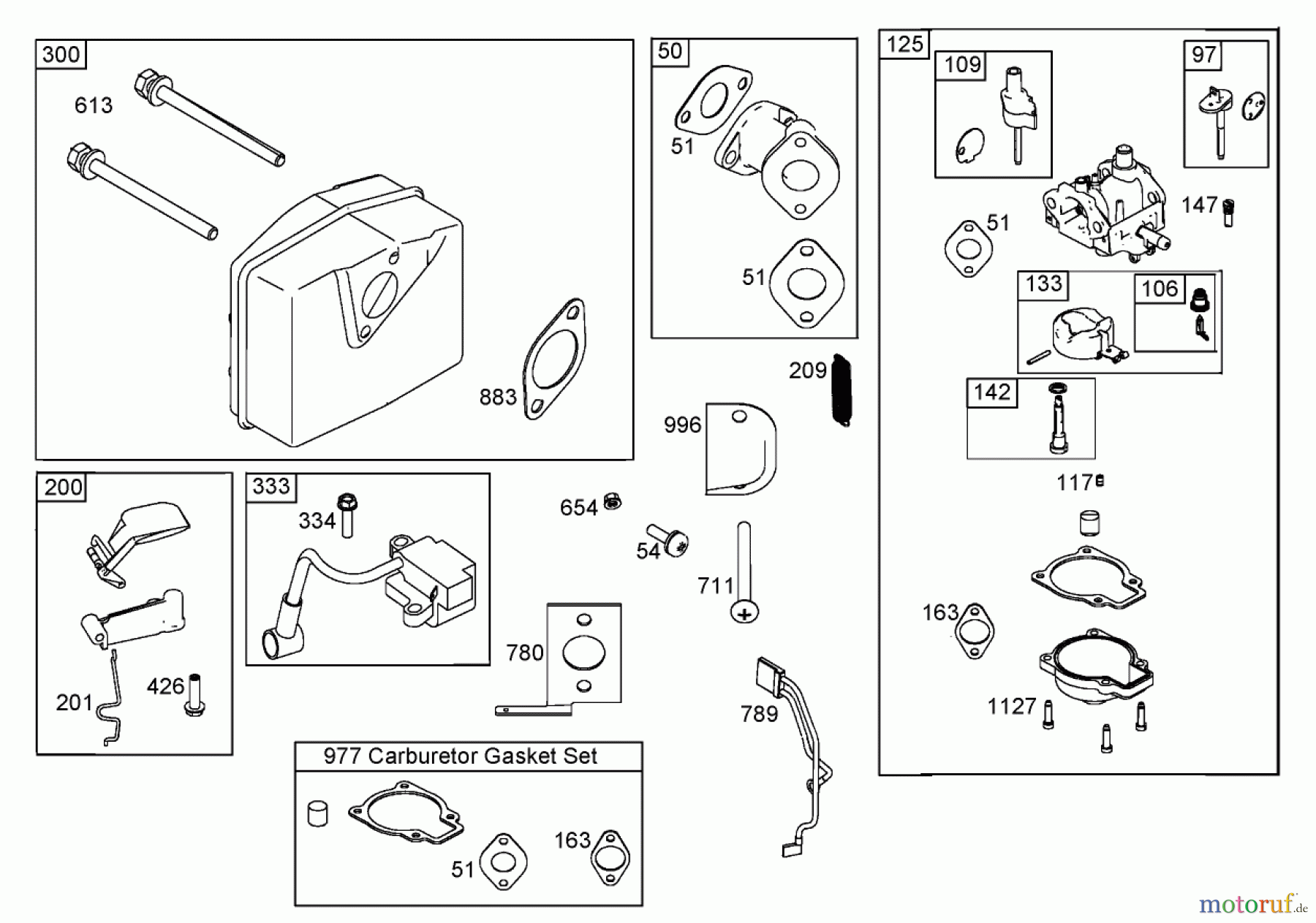  Toro Neu Snow Blowers/Snow Throwers Seite 1 38515 (2450) - Toro CCR 2450 GTS Snowthrower, 2005 (250000001-250999999) MUFFLER, CARBURETOR, AND INTAKE MANIFOLD ASSEMBLIES BRIGGS AND STRATTON 084132-0120-E1