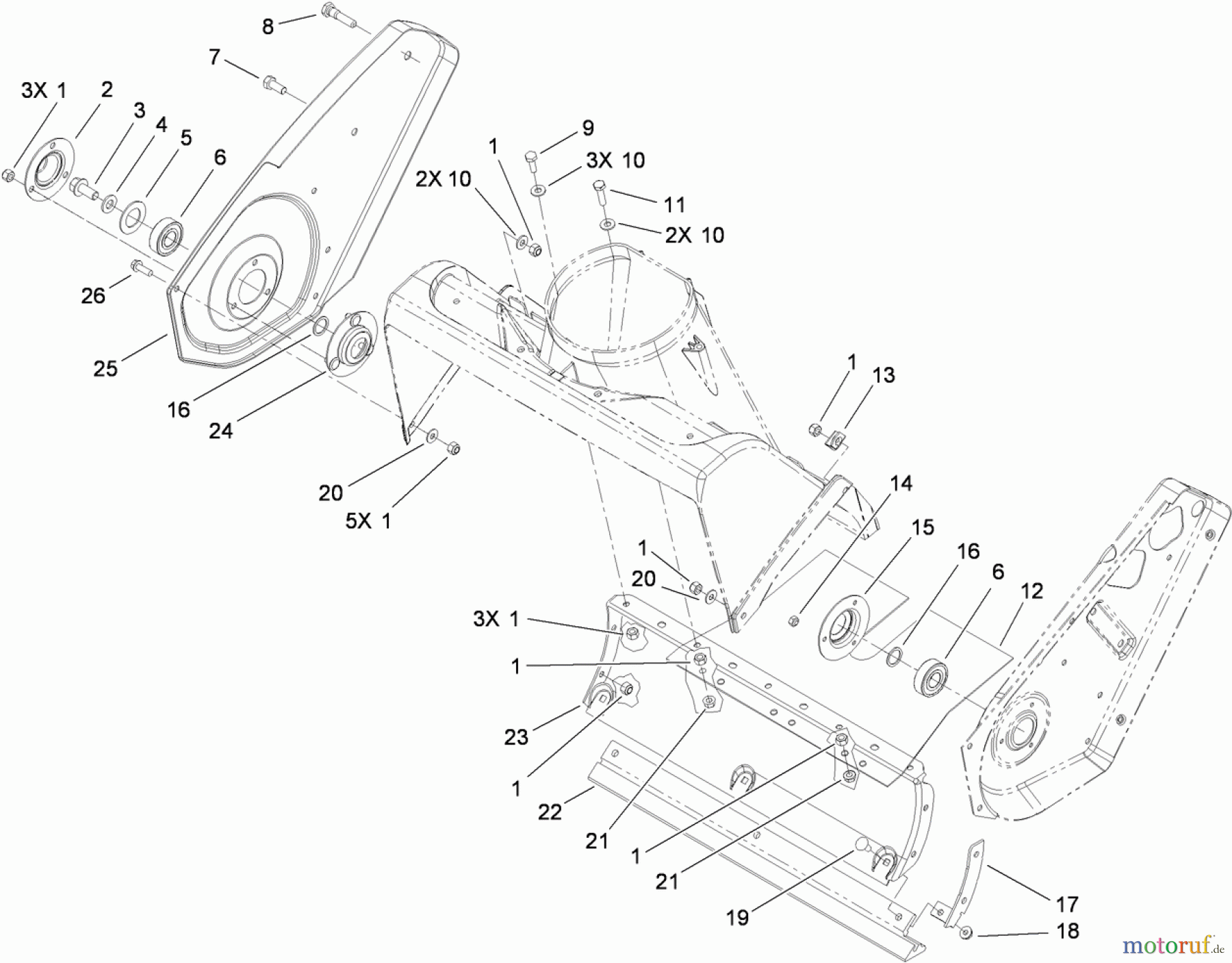  Toro Neu Snow Blowers/Snow Throwers Seite 1 38515 (2450) - Toro CCR 2450 GTS Snowthrower, 2010 (310006876-310999999) ROTOR HOUSING AND SCRAPER ASSEMBLY