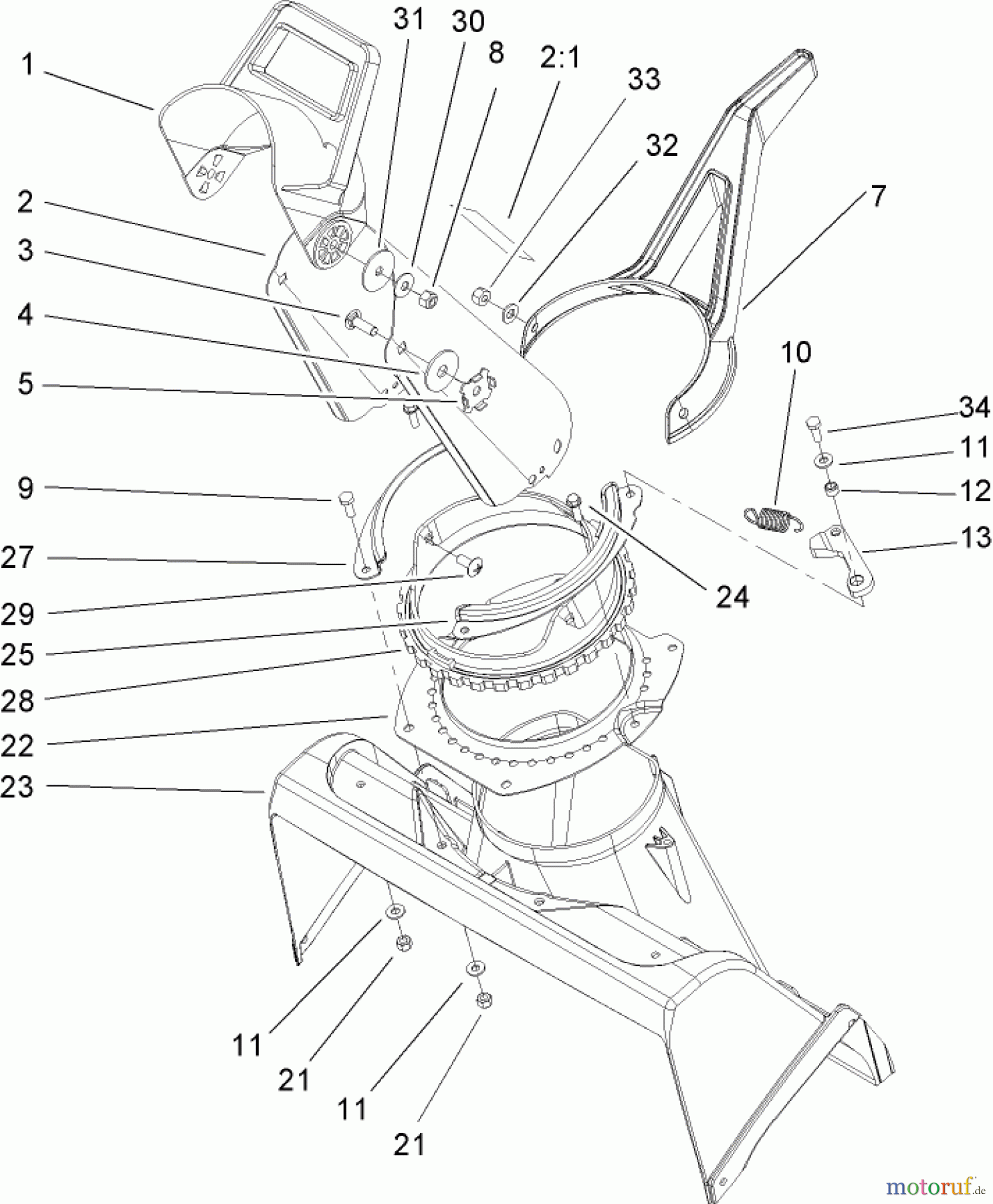  Toro Neu Snow Blowers/Snow Throwers Seite 1 38516 (2450) - Toro CCR 2450 GTS Snowthrower, 2005 (250000001-250999999) CHUTE ASSEMBLY