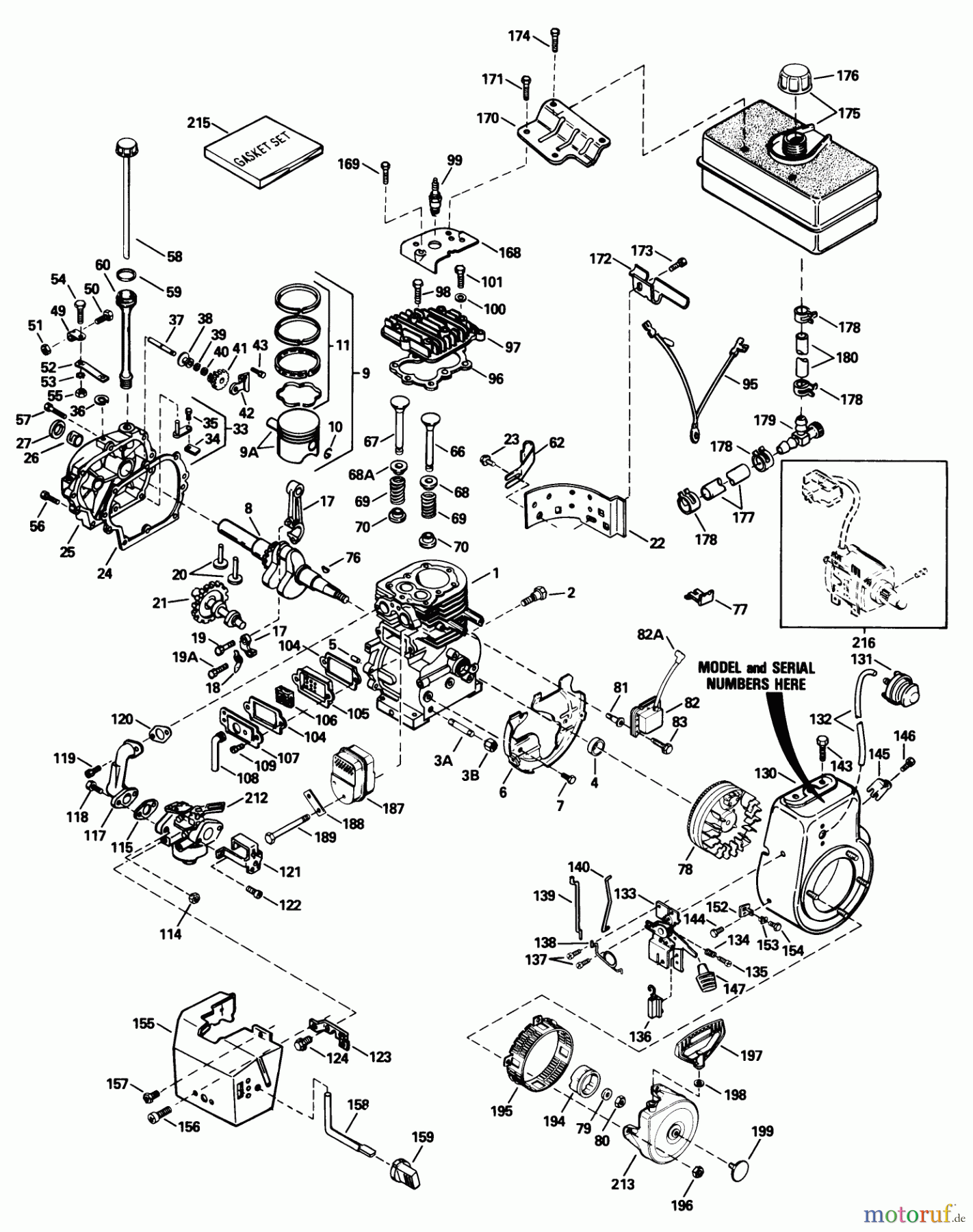  Toro Neu Snow Blowers/Snow Throwers Seite 1 38540 (824) - Toro 824 Power Shift Snowthrower, 1989 (9000001-9999999) ENGINE TECUMSEH MODEL NO. HM80-155337N