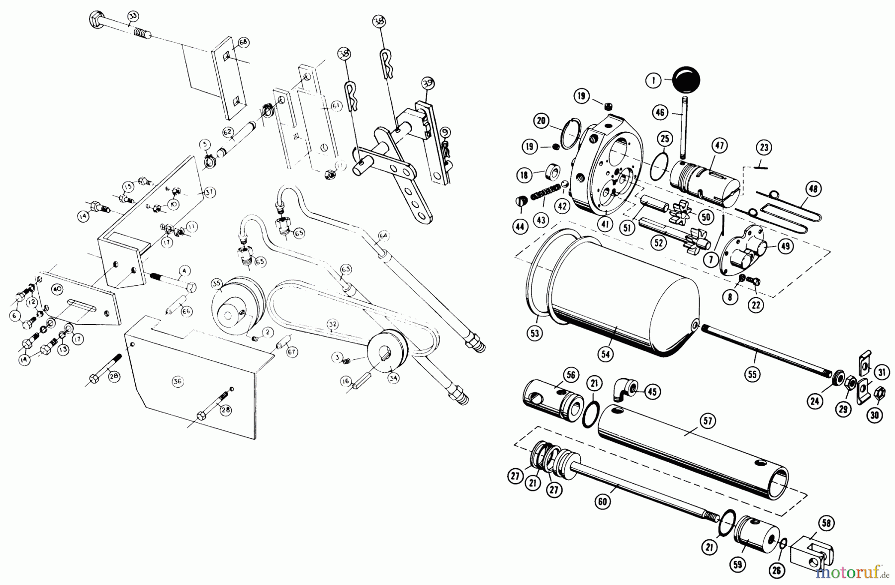  Toro Neu Accessories, Mower HL-5 - Toro Head/Tail Light Kit, 1965 HYDRAULIC UNIT HY-3