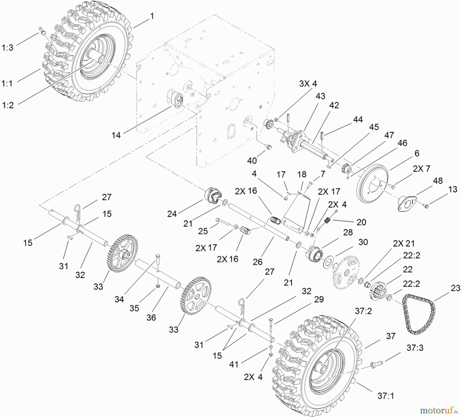  Toro Neu Snow Blowers/Snow Throwers Seite 2 38637 (828 OXE) - Toro Power Max 828 OXE Snowthrower, 2012 (312000001-312999999) WHEEL CLUTCH ASSEMBLY