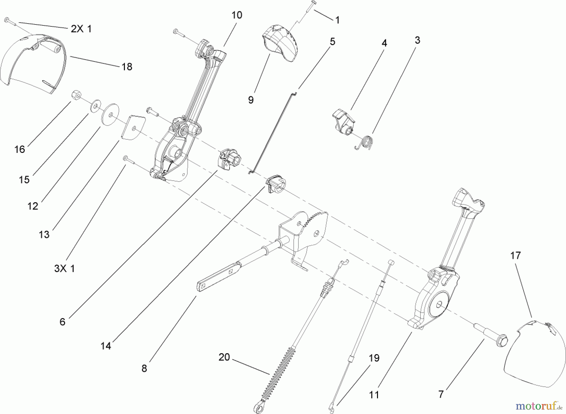  Toro Neu Snow Blowers/Snow Throwers Seite 2 38640 (1028 LXE) - Toro Power Max 1028 LXE Snowthrower, 2008 (280000001-280999999) LEVER CHUTE CONTROL ASSEMBLY