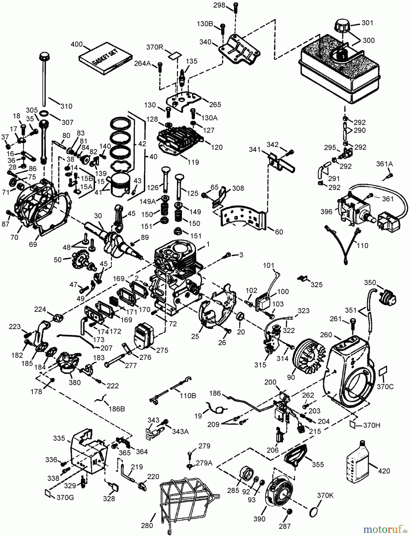  Toro Neu Snow Blowers/Snow Throwers Seite 2 38641 (1028 LXE) - Toro Power Max 1028 LXE Snowthrower, 2006 (260000001-260999999) ENGINE ASSEMBLY NO. 2 TECUMSEH LH358SA-159626A