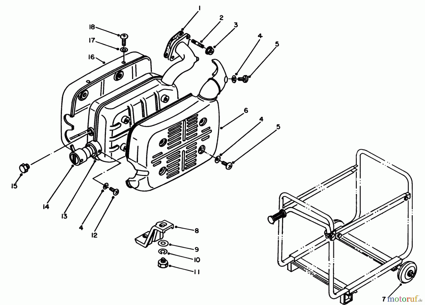  Toro Neu Generators 62030 (T3000) - Toro Generator, T3000, 1983 (3000001-3999999) EXHAUST ASSEMBLY