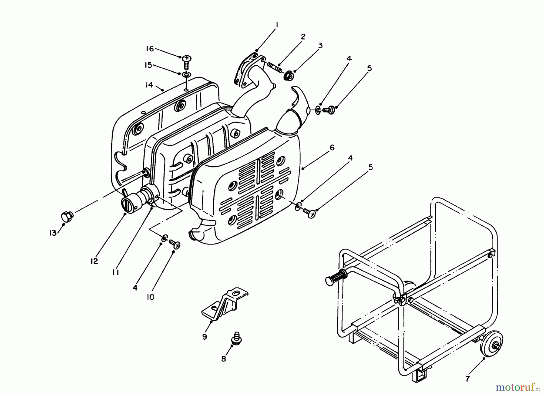  Toro Neu Generators 62032 (T3000D) - Toro Generator, T3000D, 1988 (8000001-8999999) EXHAUST ASSEMBLY