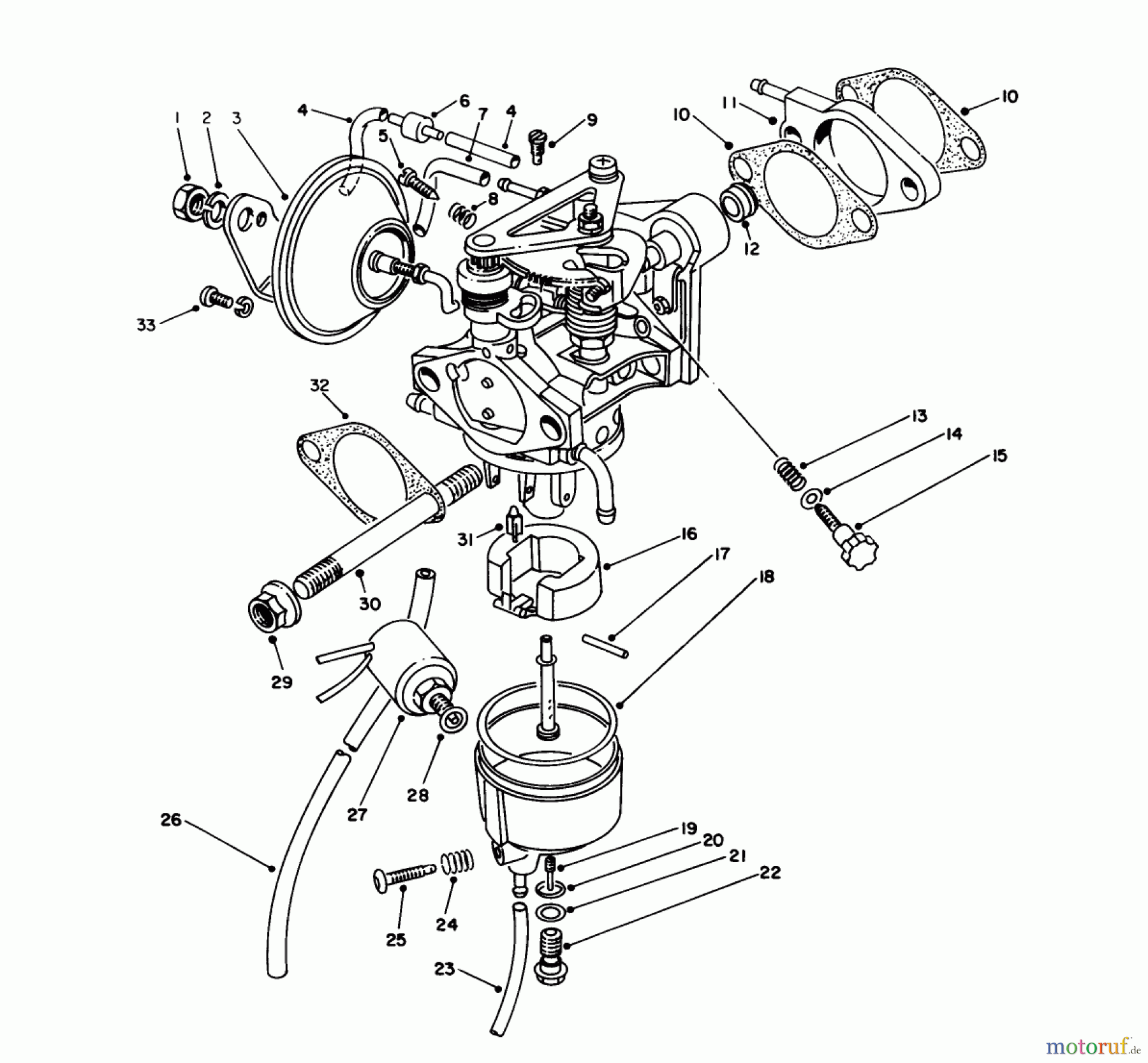  Toro Neu Generators 62040 (T4000D) - Toro Generator, T4000D, 1988 (8000001-8999999) CARBURETOR ASSEMBLY