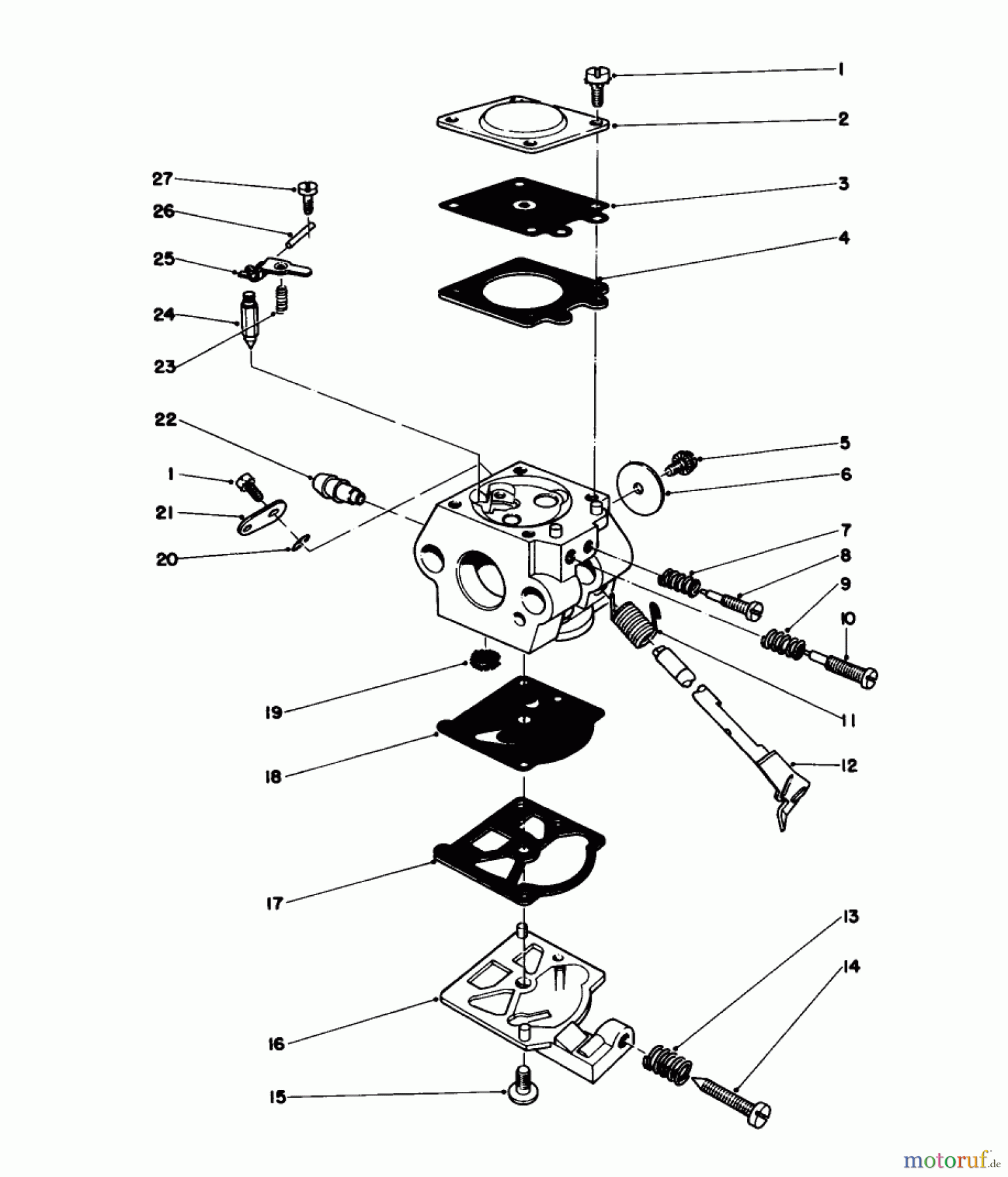  Toro Neu Trimmers, String/Brush 51616 (TC 650) - Toro TC 650 Gas Trimmer, 1984 (4000001-4999999) CARBURETOR ASSEMBLY NO. 45-2970