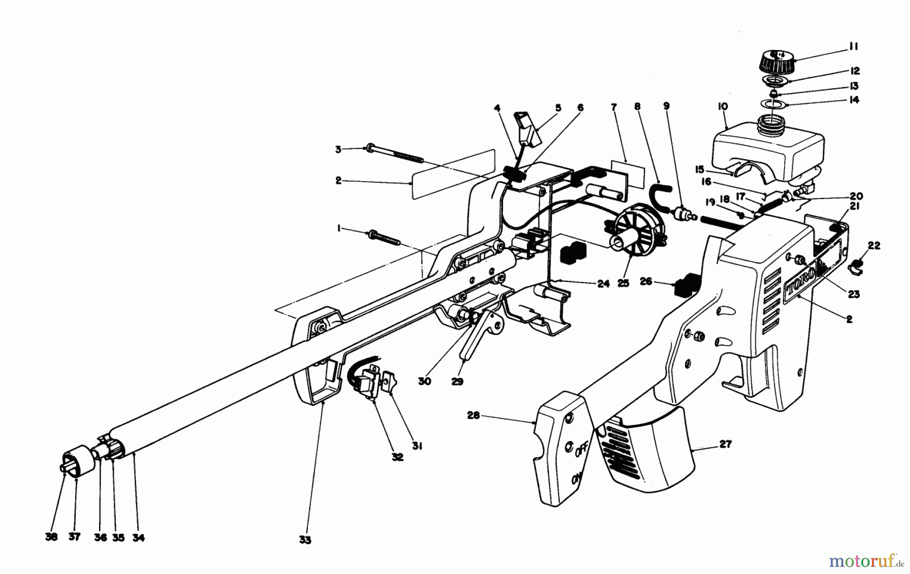  Toro Neu Trimmers, String/Brush 51616 (TC 650) - Toro TC 650 Gas Trimmer, 1984 (4000001-4999999) ENGINE HOUSING ASSEMBLY