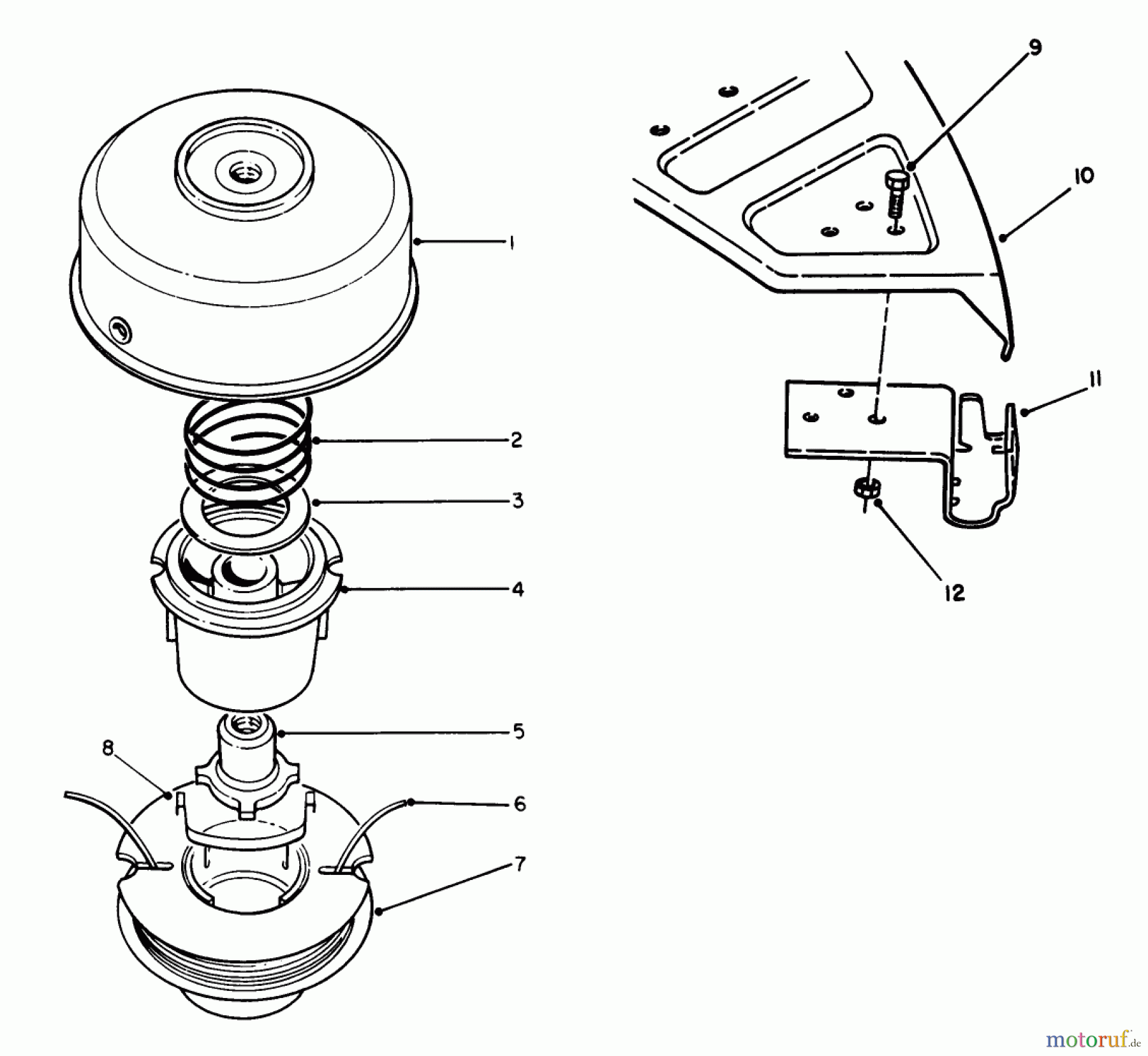  Toro Neu Trimmers, String/Brush 51660 (TC 3500) - Toro TC 3500 Gas Trimmer, 1991 (1000001-1999999) DUAL LINE TAP & TRIM HEAD NO. 46-2800 (OPTIONAL)