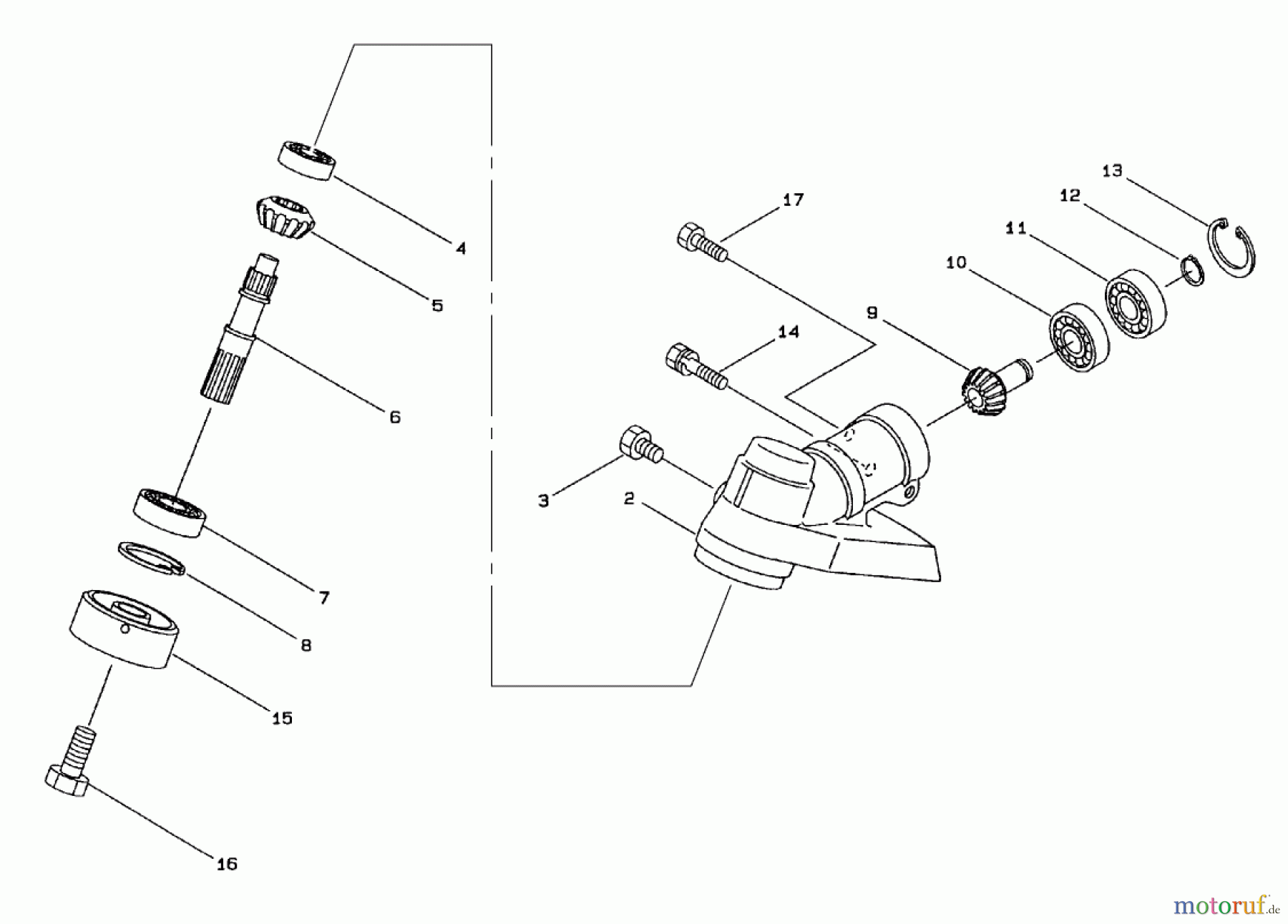  Toro Neu Trimmers, String/Brush 53002 - Toro Gas Trimmer, Straight Shaft (53005), 1998 (890001-895000) GEARCASE ASSEMBLY