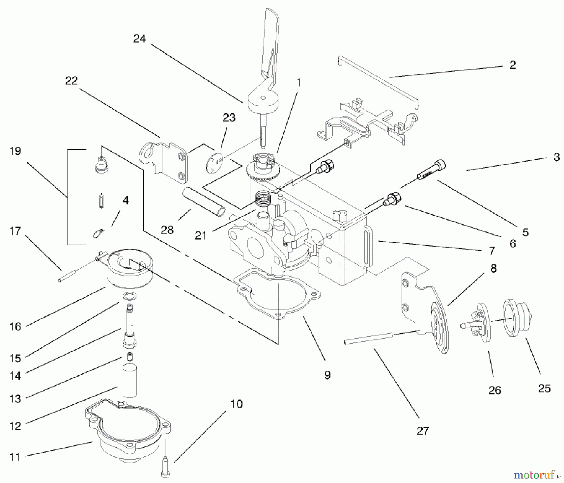  Rasenmäher 11000 - Toro Side Discharge Mower (SN: 790000001 - 799999999) (1997) CARBURETOR ASSEMBLY