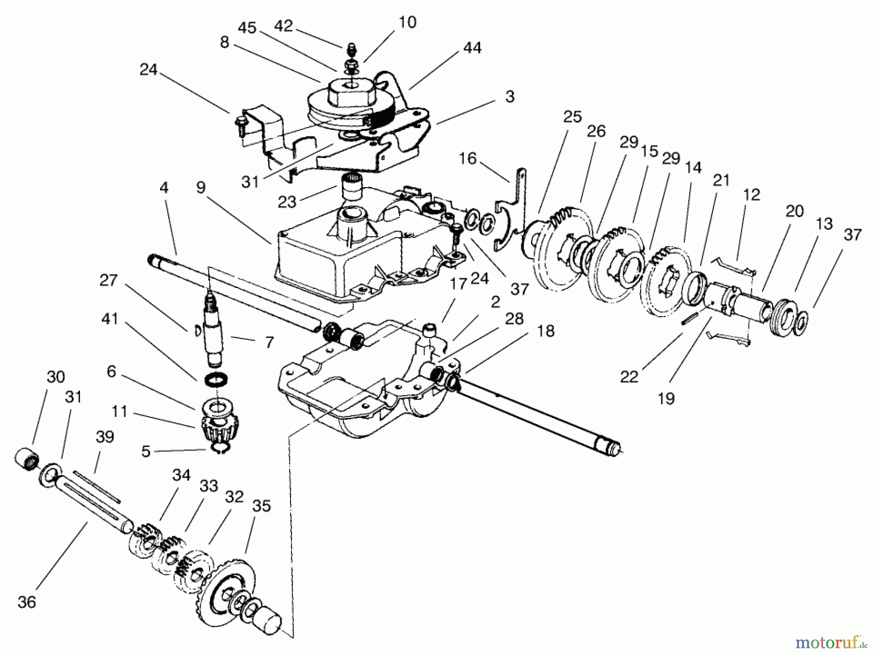  Rasenmäher 22171 - Toro Recycler Mower (SN: 200000001 - 200999999) (2000) GEAR CASE ASSEMBLY