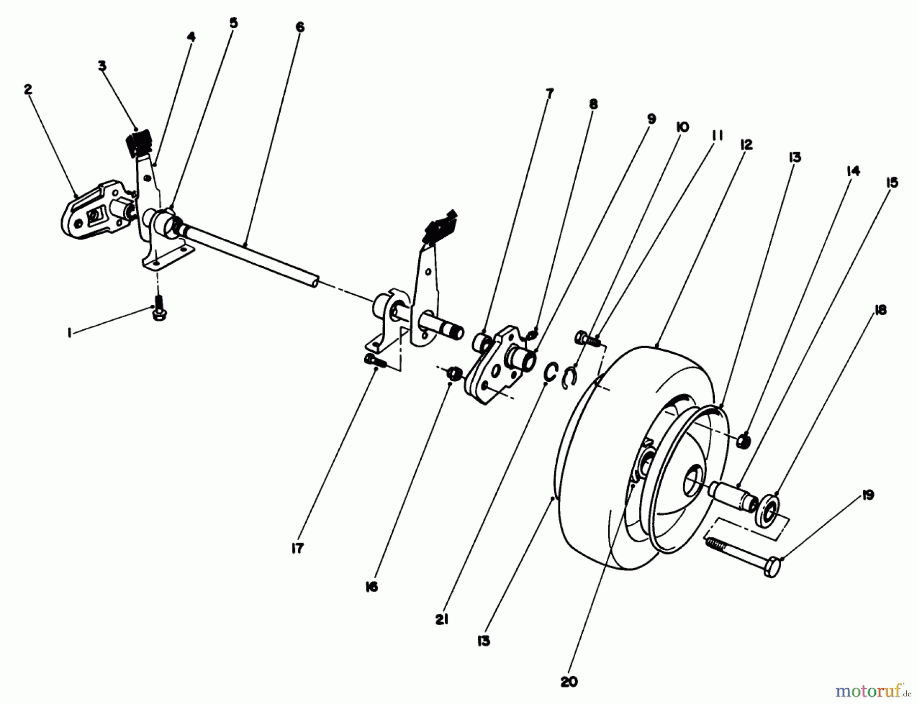  Rasenmäher 22581 - Toro Walk-Behind Mower (SN: 1000001 - 1999999) (1991) REAR AXLE ASSEMBLY