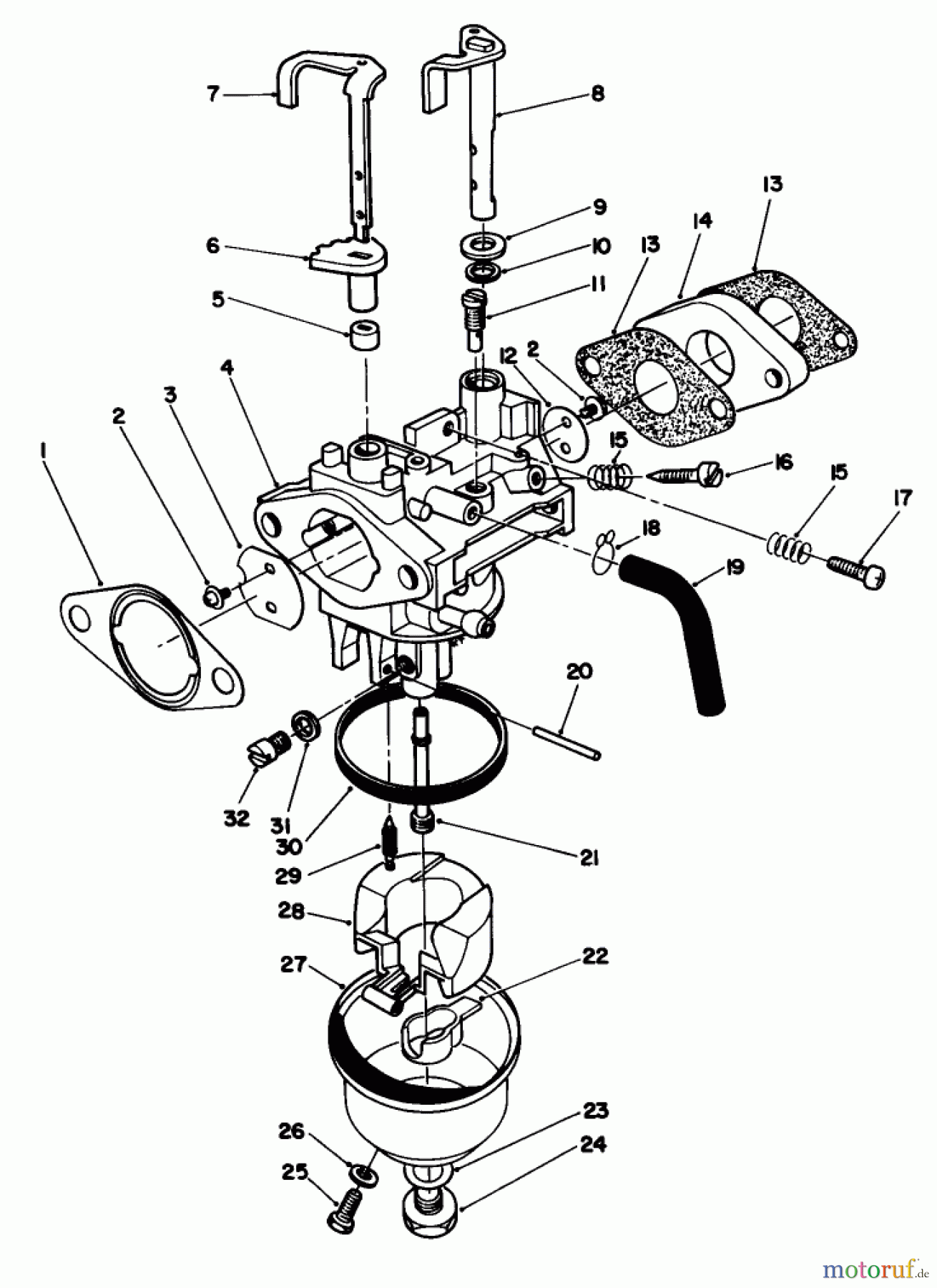  Rasenmäher 22622 - Toro Walk-Behind Mower (SN: 2000001 - 2999999) (1992) CARBURETOR ASSEMBLY (ENGINE MODEL NO. VML0-4)