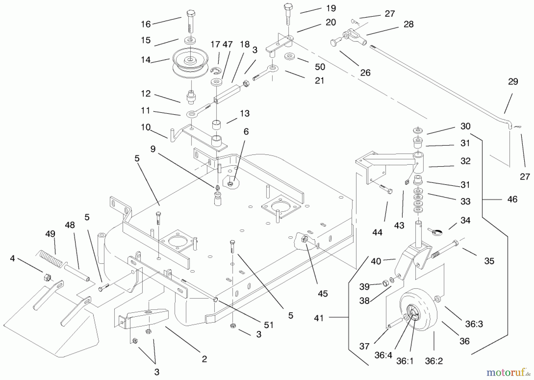  Rasenmäher für Großflächen 30194 - Toro Mid-Size ProLine Mower, Gear Drive, 13 hp, 36