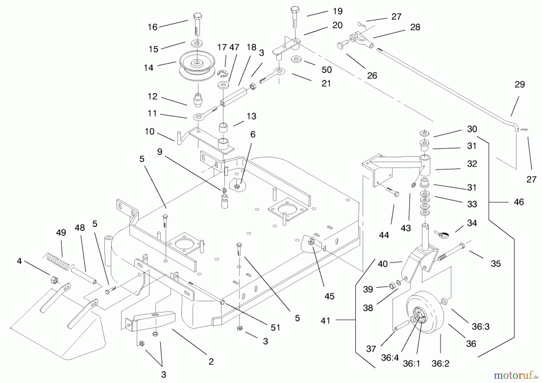  Rasenmäher für Großflächen 30194 - Toro Mid-Size ProLine Mower, Gear Drive, 13 hp, 36