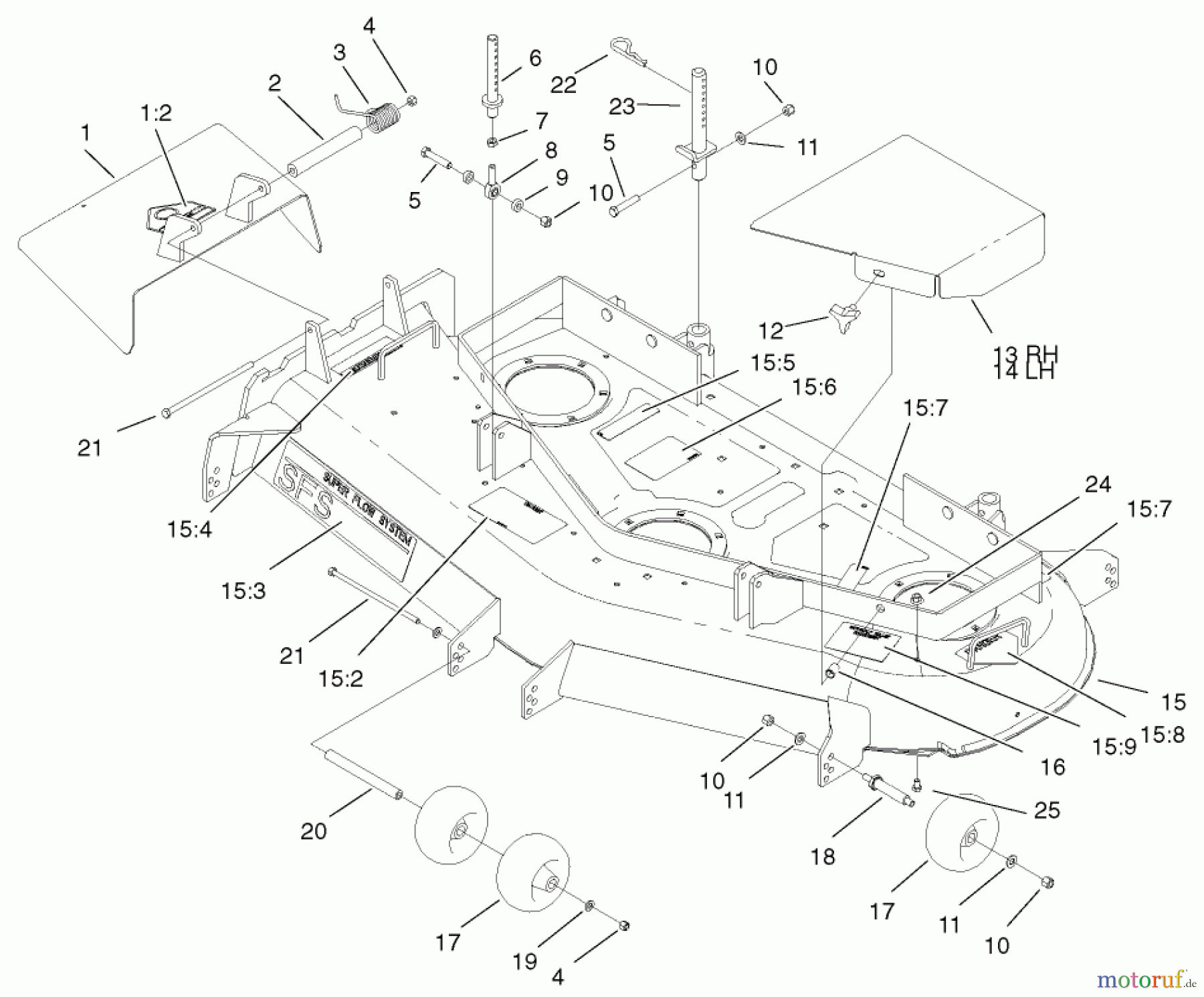  Rasenmäher für Großflächen 30258 - Toro Mid-Size ProLine Mower, Gear Drive, 15 hp, 52