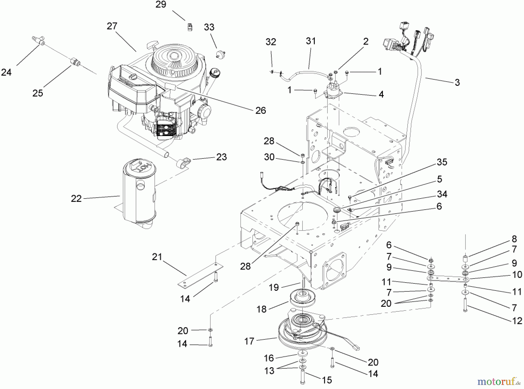  Rasenmäher für Großflächen 30440 - Toro Mid-Size ProLine Mower, Pistol Grip, Hydro Drive, 17 HP, 44