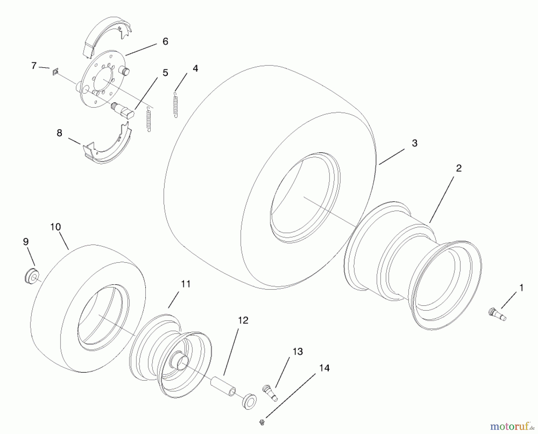  Zerto-Turn Mäher 74160 (Z222) - Toro Z Master Mower (SN: 790001 - 799999) (1997) WHEEL/BRAKE ASM