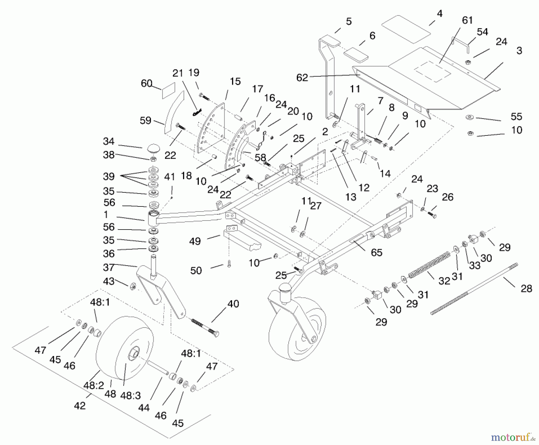  Zerto-Turn Mäher 74200 (Z252) - Toro Z Master Mower (SN: 890001 - 899999) (1998) FRONT FRAME