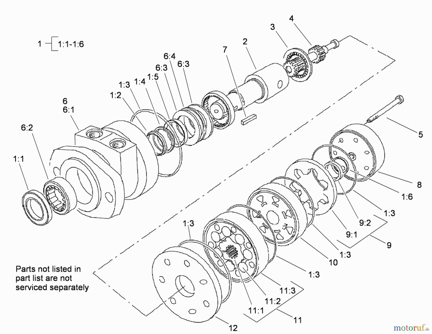  Compact Utility Attachments 23102 - Toro Soil Cultivator, Compact Utility Loaders (SN: 290000001 - 290999999) (2009) HYDRAULIC MOTOR ASSEMBLY NO. 105-4573