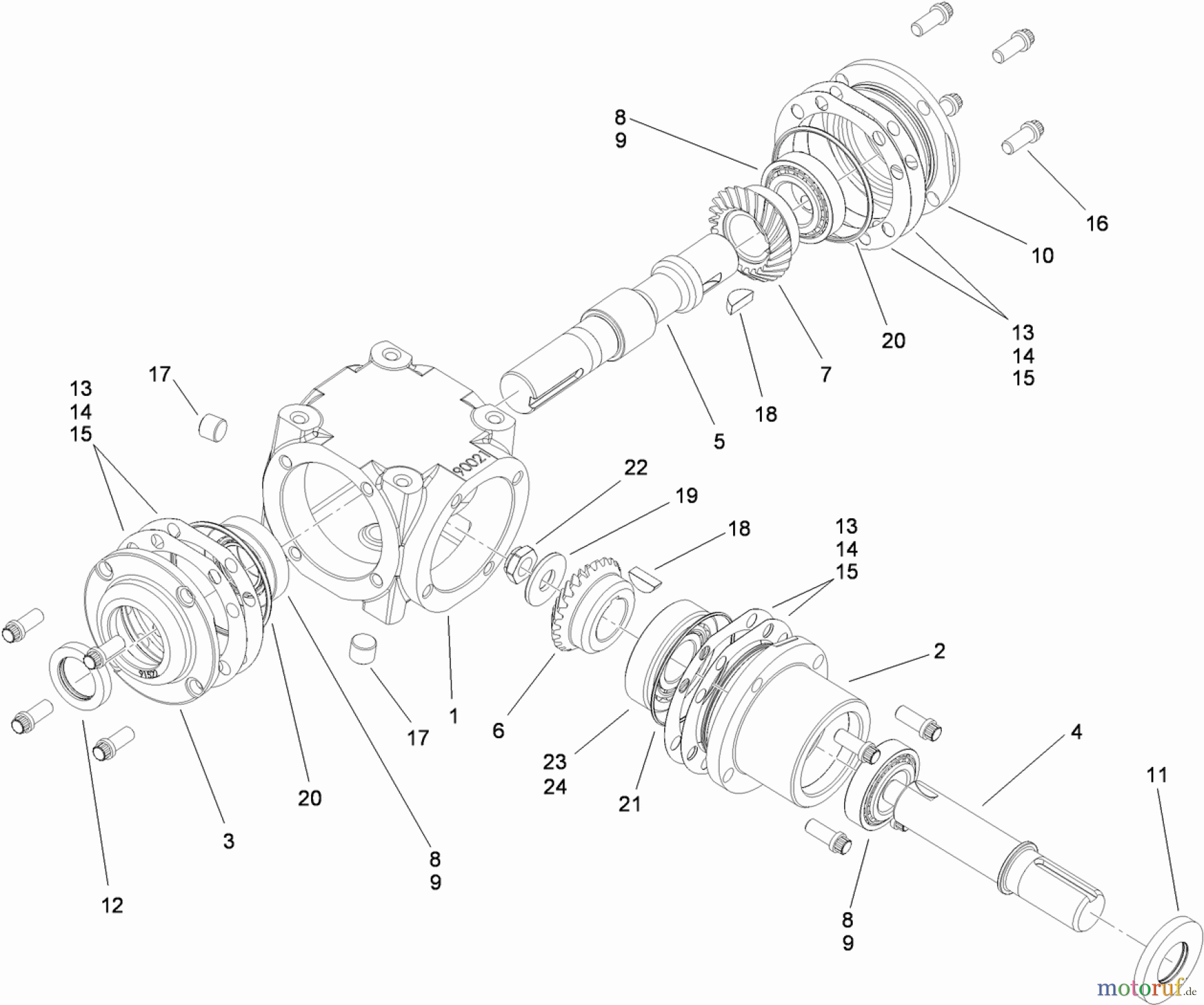  Zerto-Turn Mäher 74265TE (Z580-D) - Toro Z Master Mower, 152cm TURBO FORCE Side Discharge Deck (SN: 311000001 - 311999999) (2011) GEARBOX ASSEMBLY NO. 107-9887