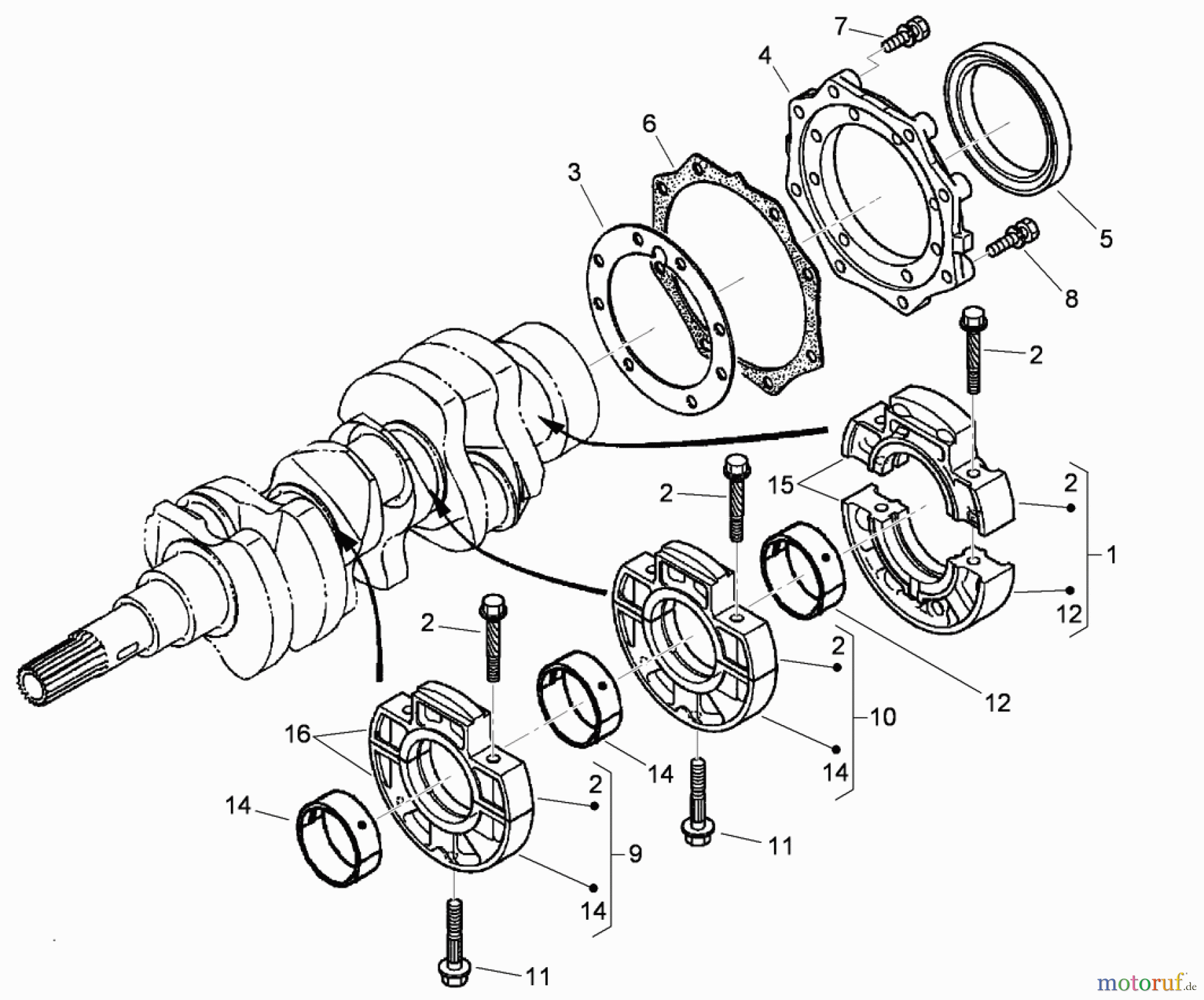  Zerto-Turn Mäher 74279TE (Z580-D) - Toro Z Master Mower, 52 Rear Discharge Deck (SN: 310000001 - 310999999) (2010) MAIN BEARING CASE ASSEMBLY