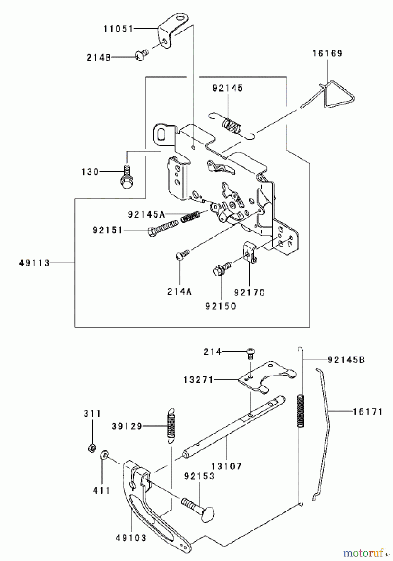  Zerto-Turn Mäher 74416TE (Z453) - Toro Z Master Mower, 132cm TURBO FORCE Side Discharge Deck (SN: 250000001 - 250005000) (2005) CONTROL EQUIPMENT ASSEMBLY KAWASAKI FH680V-AS21